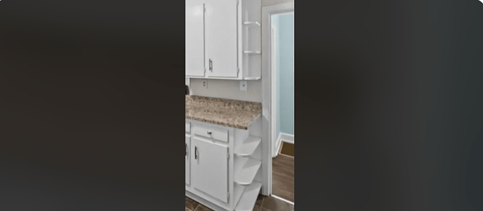 Old kitchen cabinets with side shelves